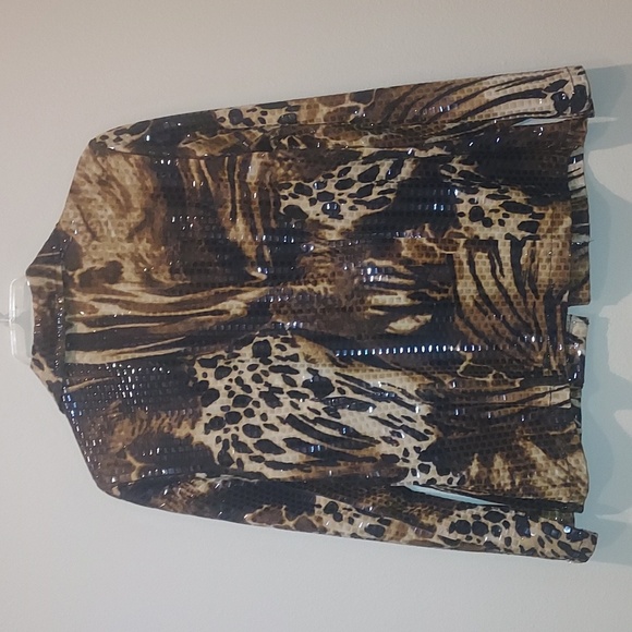 Ruby Rd. Sequins animal print jacket - Picture 3 of 5